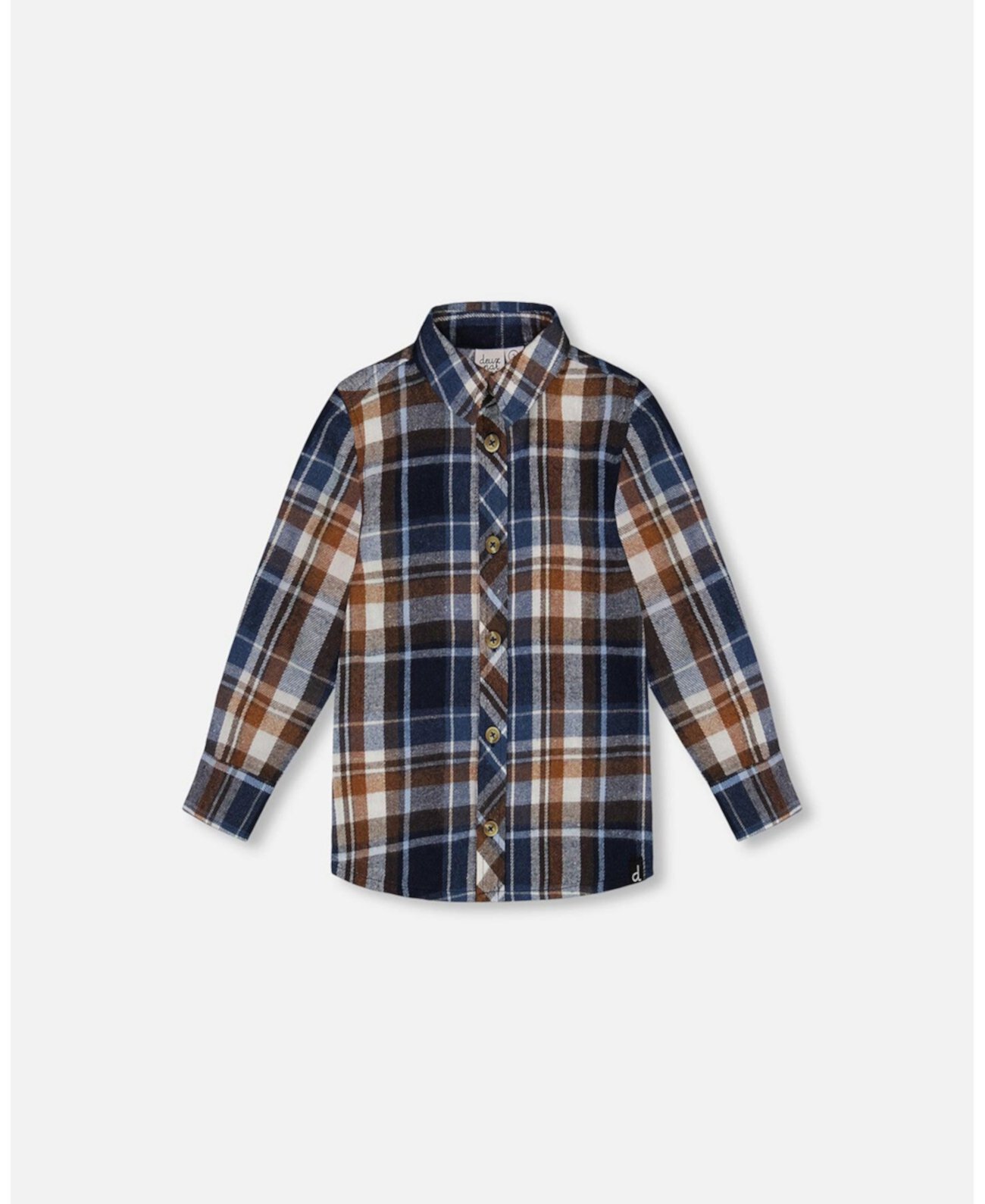 Toddler Boys Long Sleeve Button Down Shirt Plaid Blue And Hazel - Toddler|Child Deux par Deux