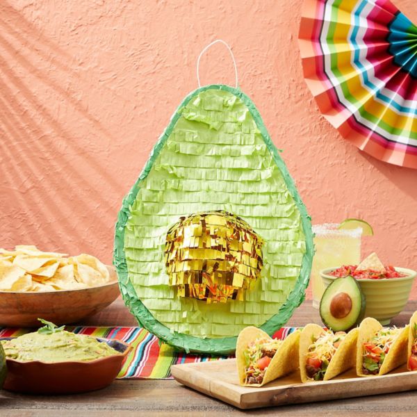 Small Avocado Pinata For Cinco De Mayo Party Decorations, Birthday, 15 X 10.5 In Blue Panda