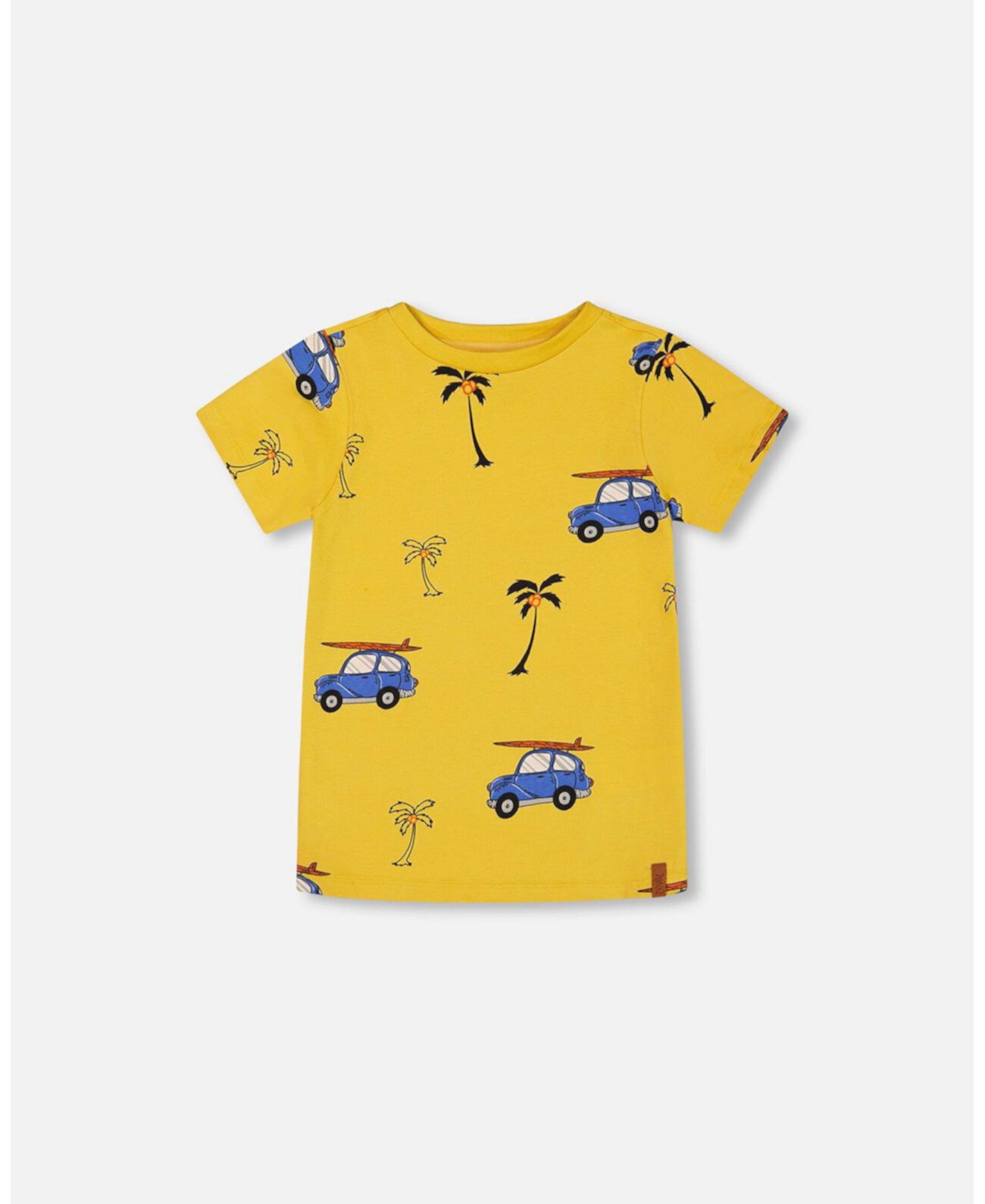 Toddler Boys Printed Cotton Tee Yellow And Blue Car - Toddler|Child Deux par Deux