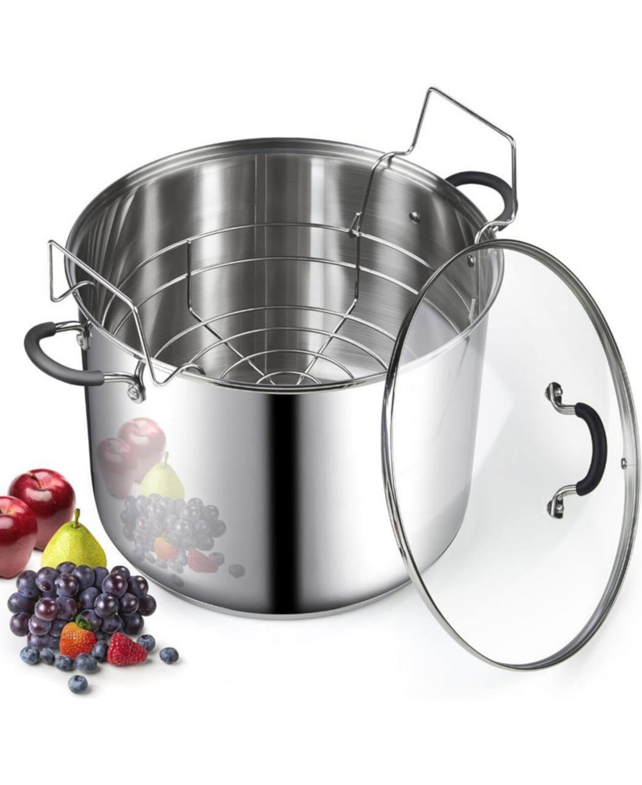 Professional Stainless Steel Water Bath Canner with Lid & Jar Rack,20 Quart Cook N Home