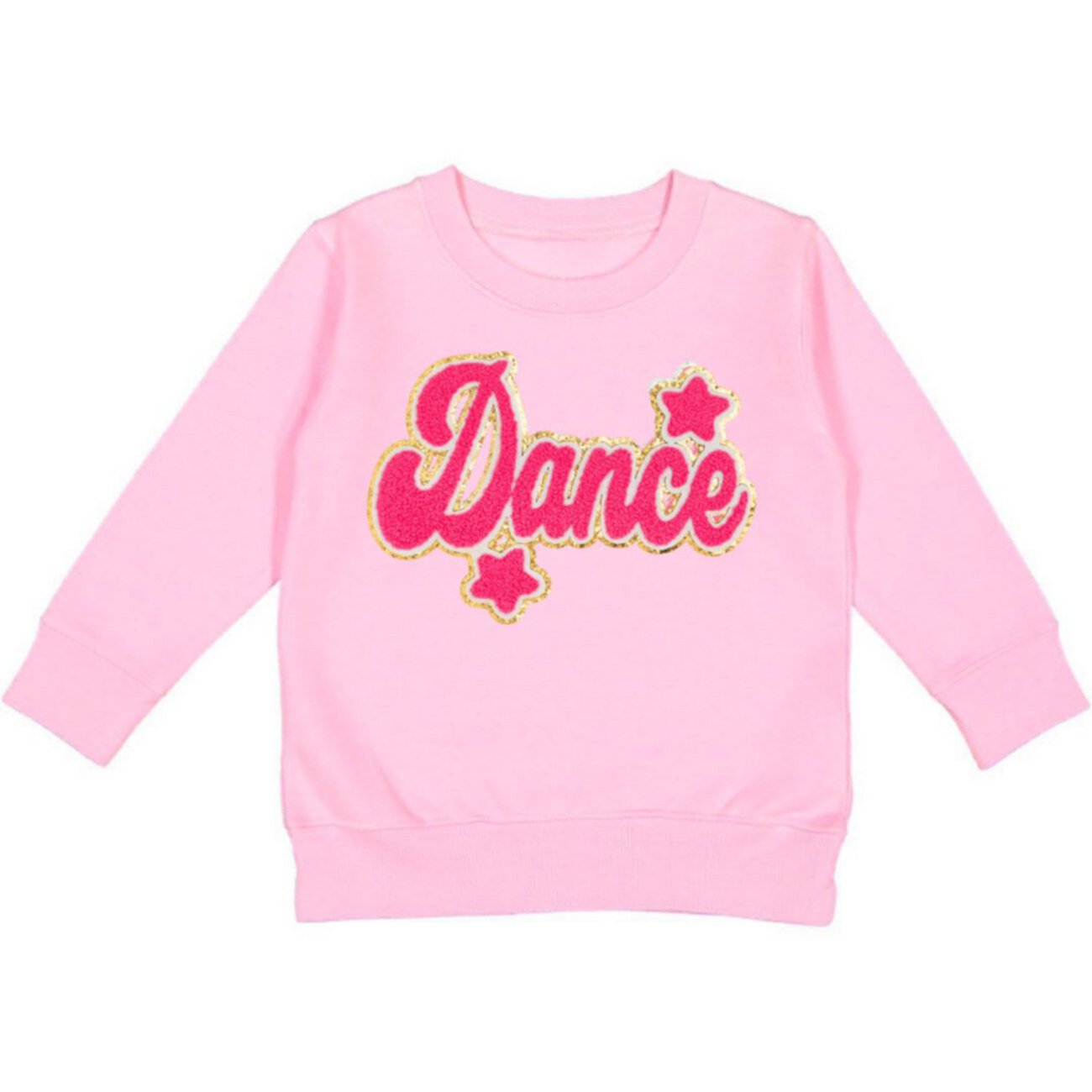 Little and Big Girls Dance Script Patch Sweatshirt Sweet Wink