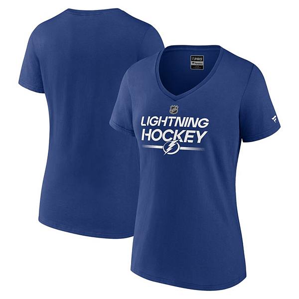 Женская футболка с V-образным вырезом Tampa Bay Lightning от Fanatics, 100% хлопок, легкая ткань Fanatics