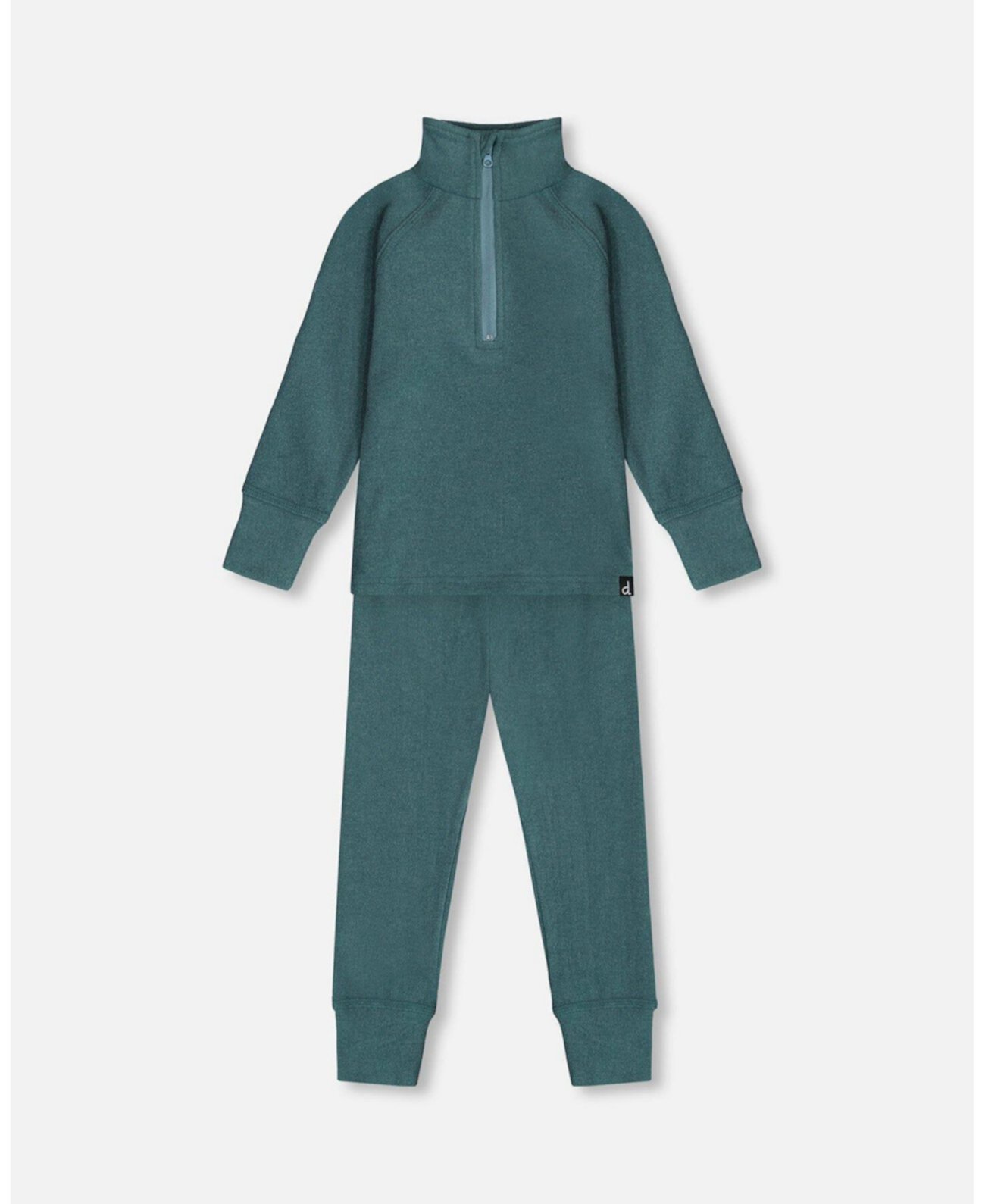 Big Boys Two Piece Thermal Underwear Set Pine Green Deux par Deux