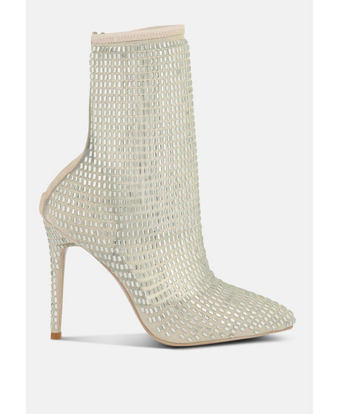 Fortunate Rhinestones Embellished Mesh Boots London Rag