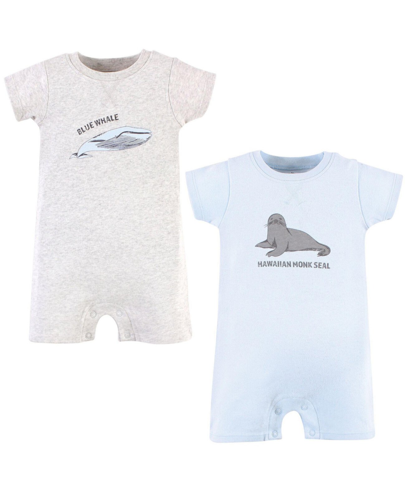 Baby Boys Unisex Baby Organic Cotton Rompers, Endangered Seal Touched by Nature