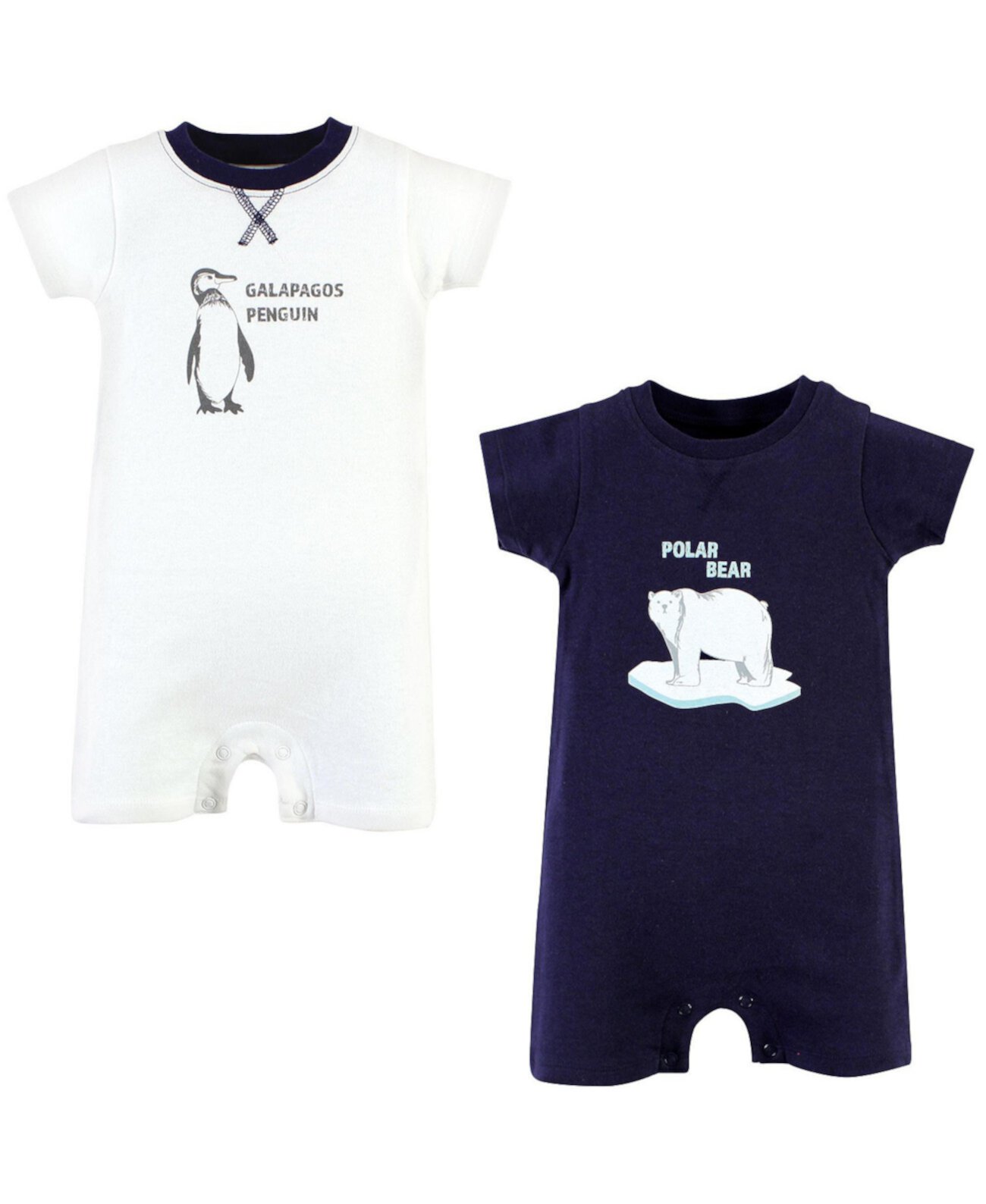 Baby Boys Unisex Baby Organic Cotton Rompers, Endangered Polar Bear Touched by Nature