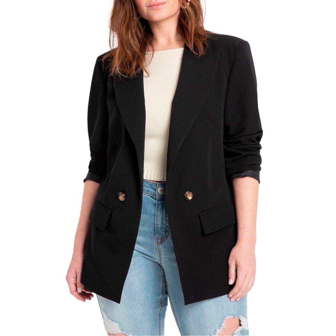 Women's Plus Size Long Relaxed Blazer Eloquii