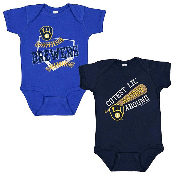 Infant Soft as a Grape Milwaukee Brewers 2-Pack Bodysuit Set Soft As A Grape