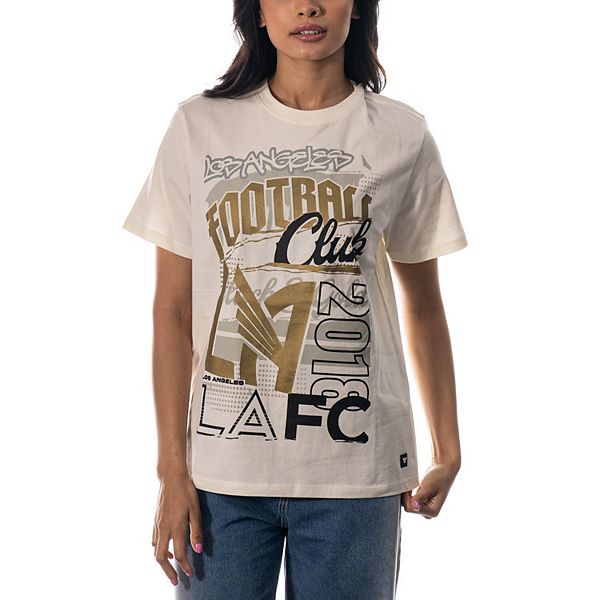 Women's The Wild Collective Cream LAFC Oversized Washed T-Shirt The Wild Collective