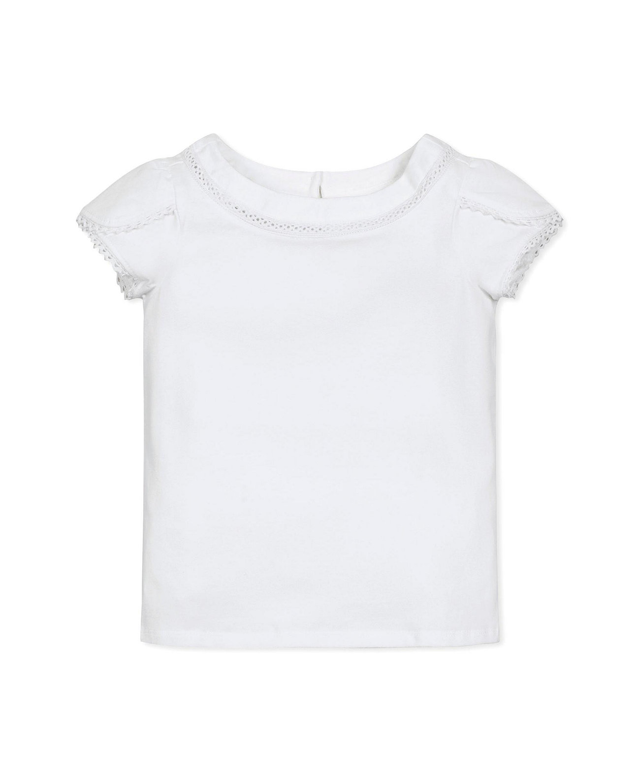 Girls' Short Sleeve Knit Top with Tulip Sleeves, Infant Hope & Henry