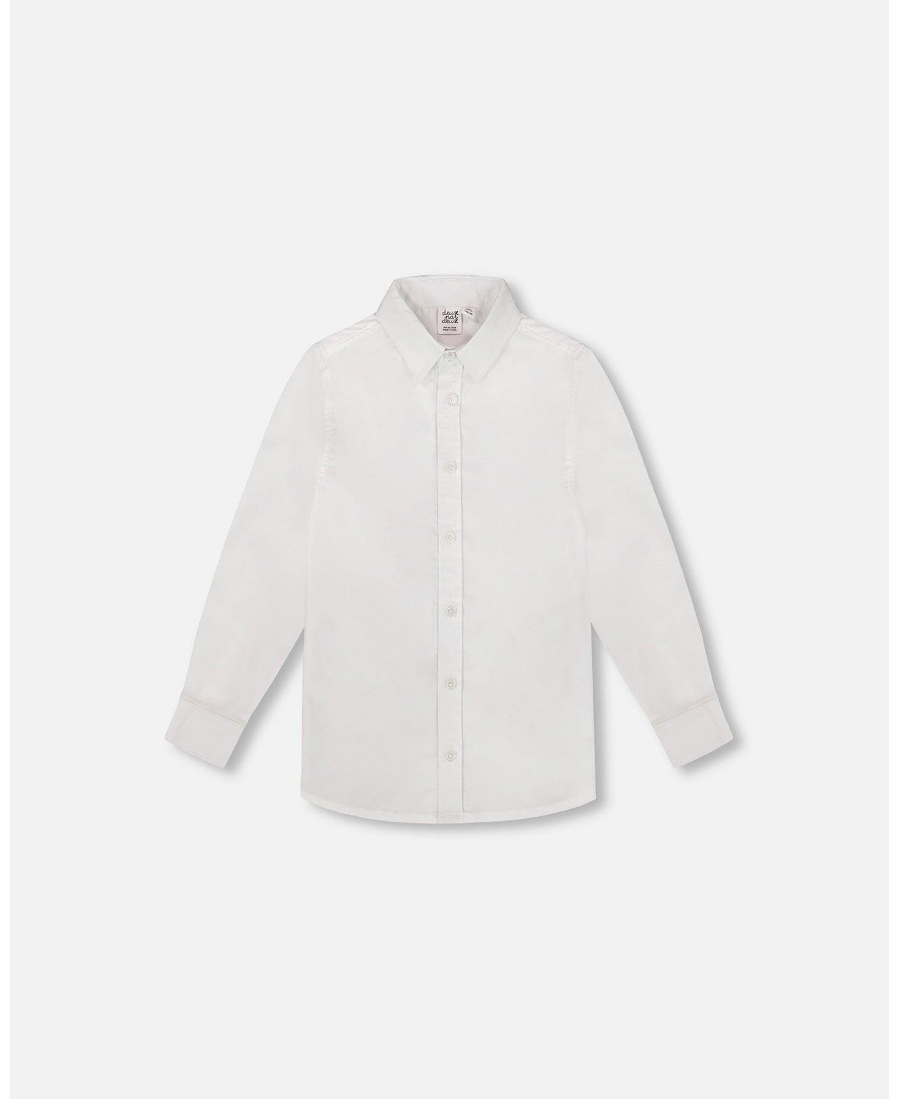 Big Boys Long Sleeve Button Down Shirt White Deux par Deux