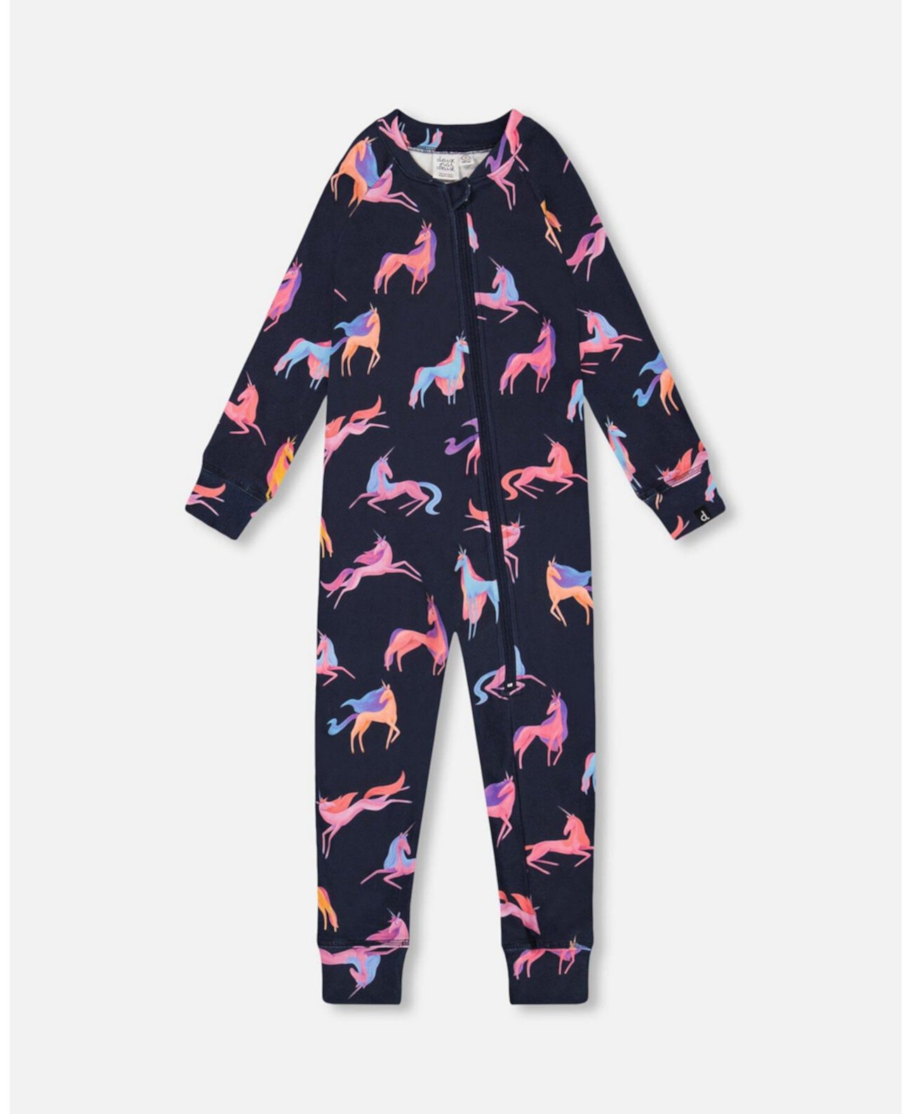 Baby Girls Baby One Piece Thermal Underwear Navy Printed Unicorn Deux par Deux