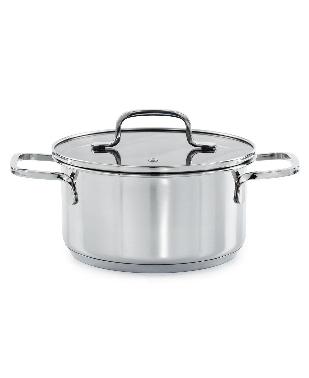 DiNA Helix Recycled 18/10 Stainless Steel 7.25" Stockpot 2.2qt., Glass Lid BergHOFF