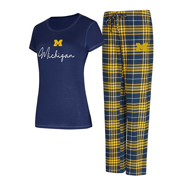 Women's Concepts Sport  Navy Michigan Wolverines Vector T-Shirt & Flannel Pants Sleep Set Unbranded