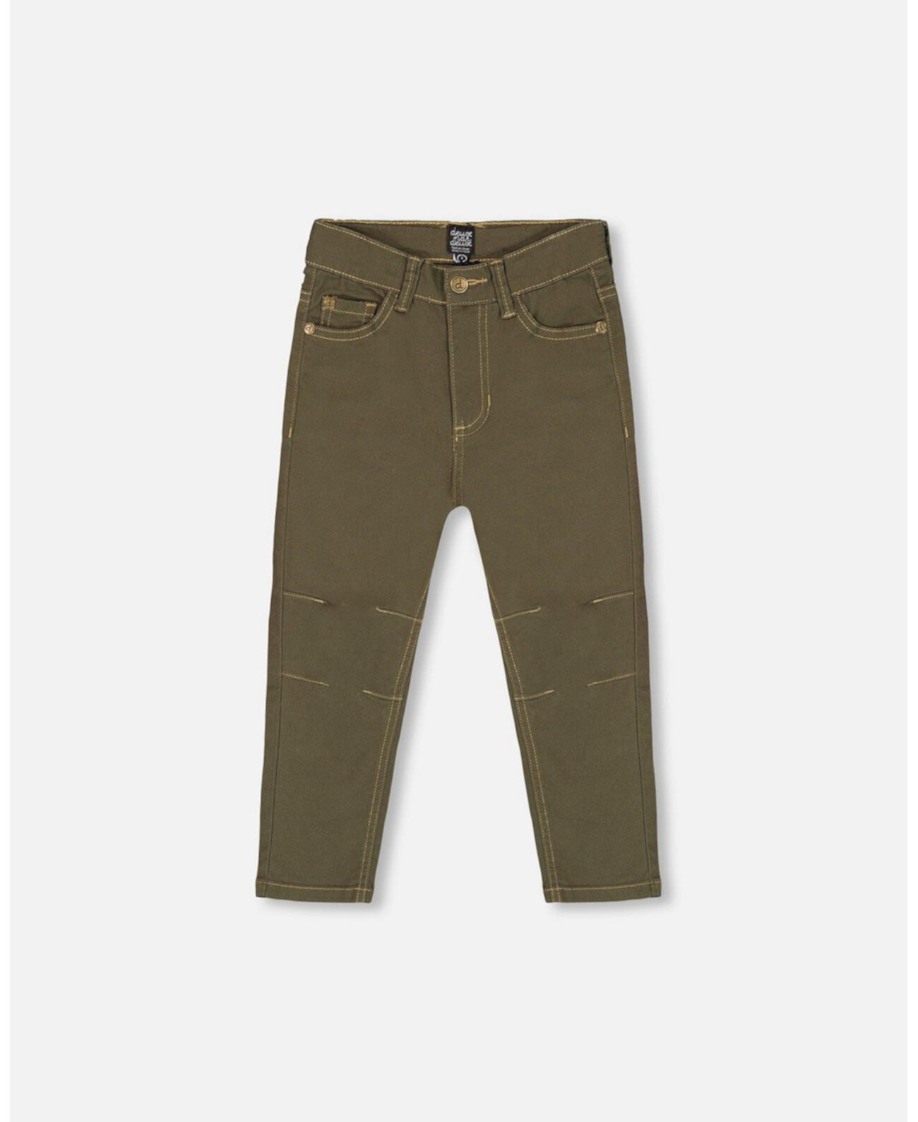 Baby Boys Baby Stretch Twill Straight Leg Pants Khaki Green Deux par Deux