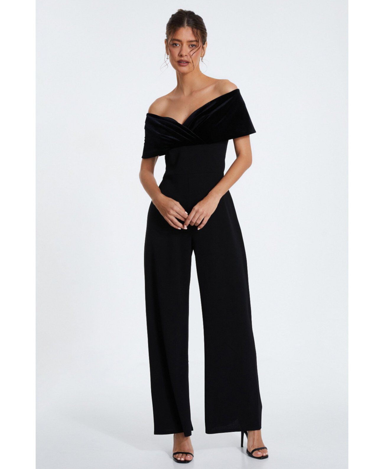 Women's Velvet and Scuba Crepe Bardot Jumpsuit Quiz