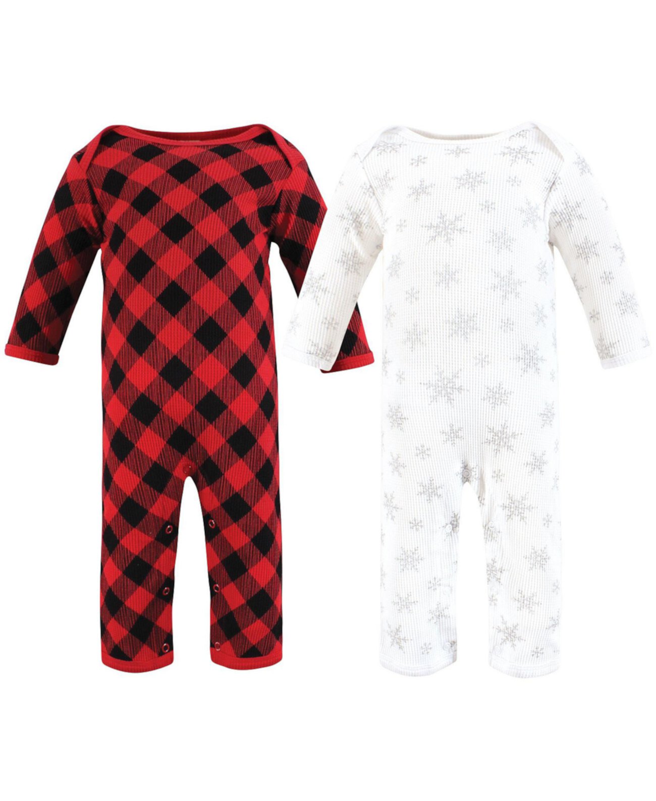 Baby Girls Thermal Coveralls 2pk, Snowflake Hudson Baby