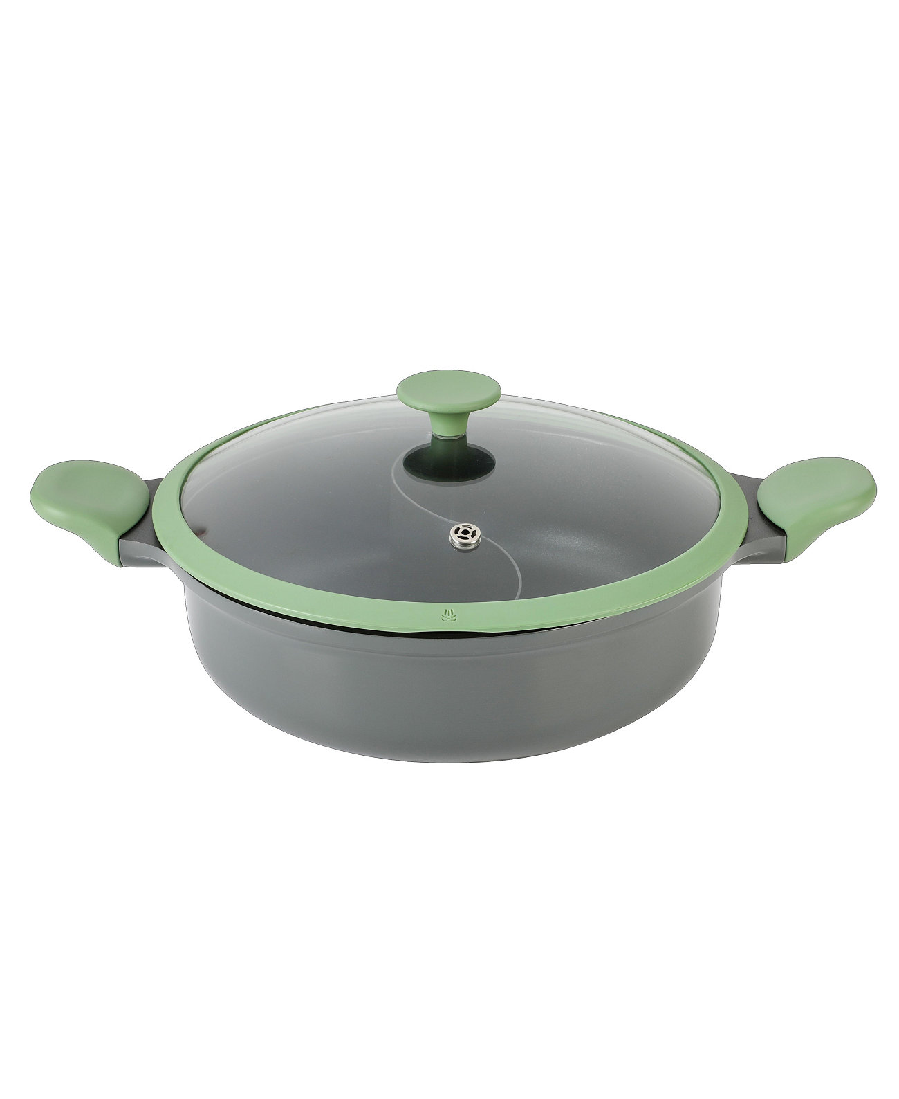 Theodore 6.5 QT Cast Aluminum Everyday Pan Hot Pot W/ Dividers, Nonstick Interior, and Lid Kenmore