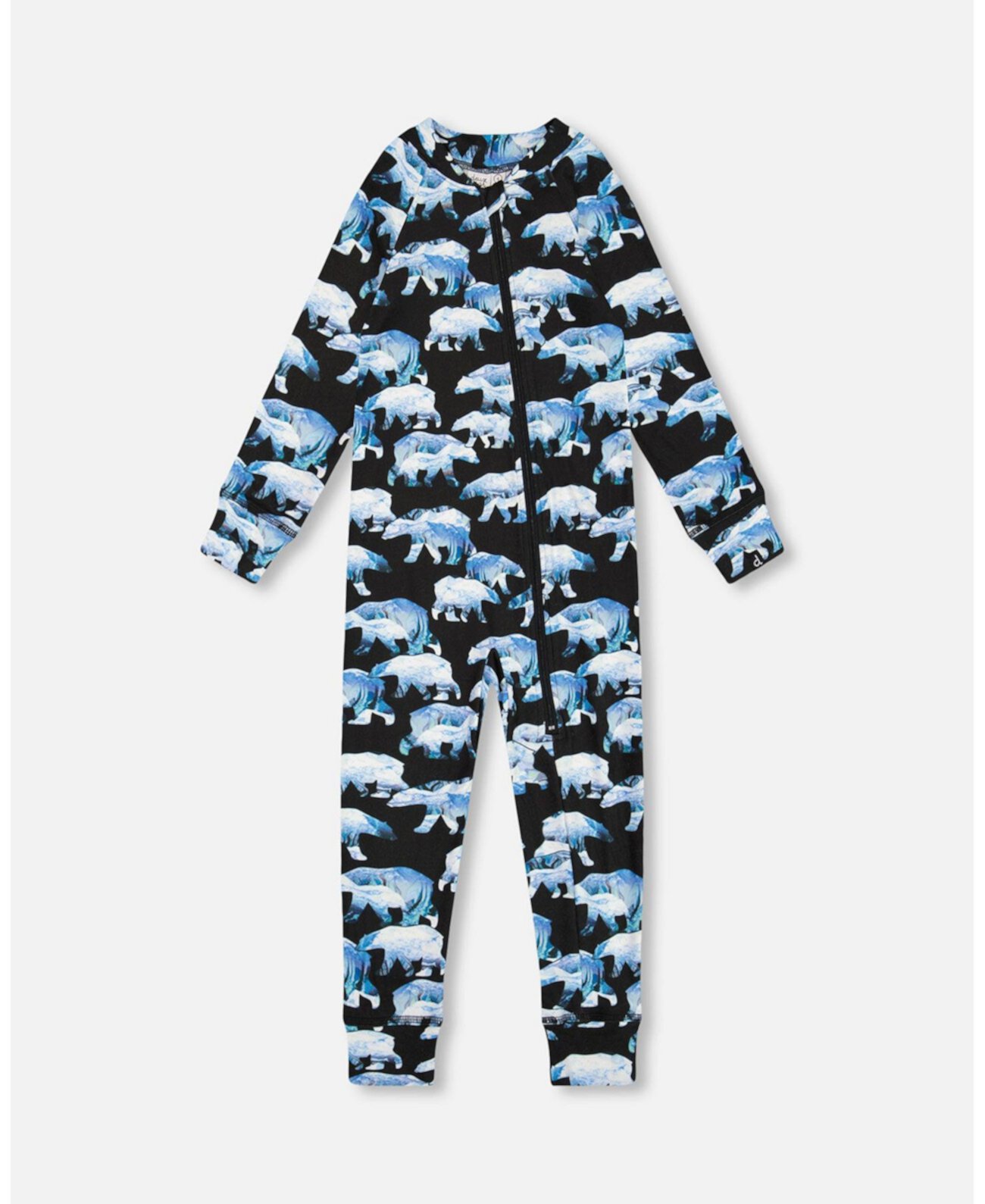 Big Boys One Piece Thermal Underwear Black Printed Polar Bears Deux par Deux