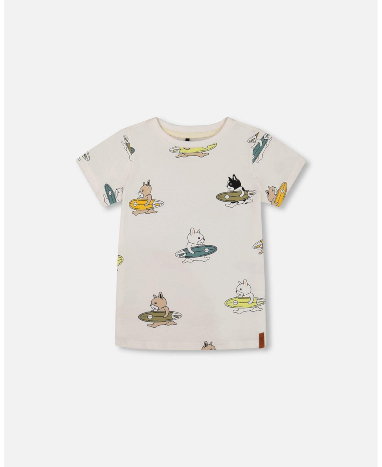 Toddler Boys Printed Organic Cotton Tee Multicolored Splash On Off-White - Toddler|Child Deux par Deux