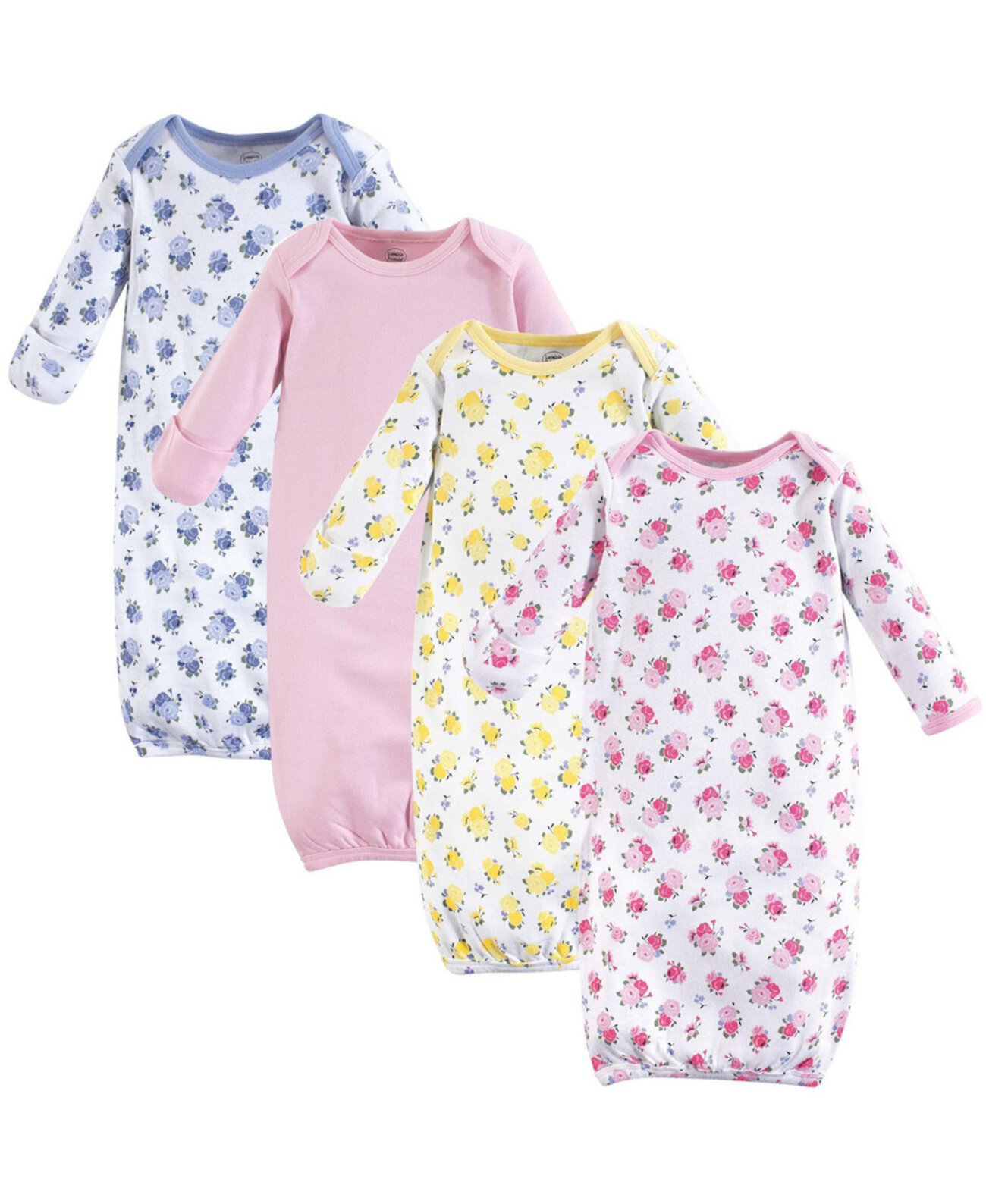 Baby Girls Baby Cotton Long-Sleeve Gowns 4pk Luvable Friends