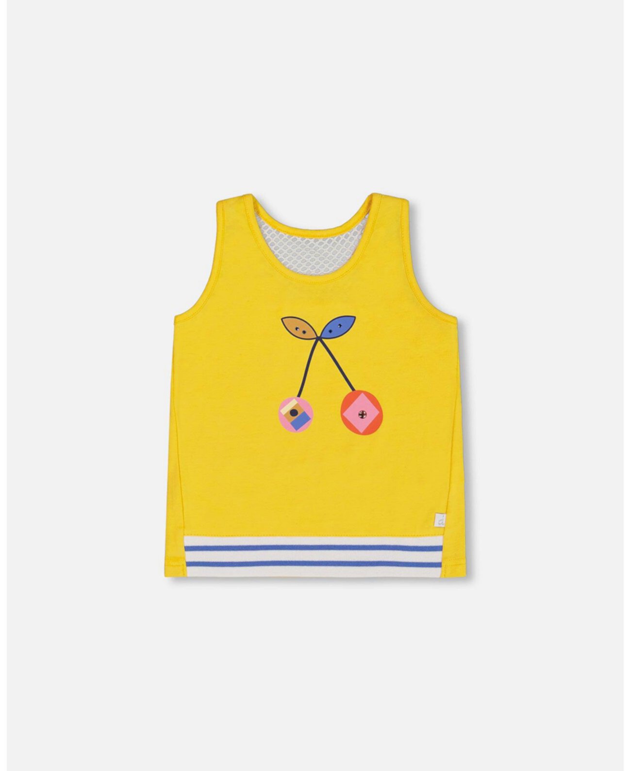 Big Girls Organic Cotton Tank Top Yellow And Cherries Deux par Deux