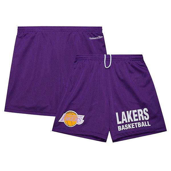 Men's Mitchell & Ness Purple Los Angeles Lakers Hardwood Classics Gameday Mesh Shorts Mitchell & Ness