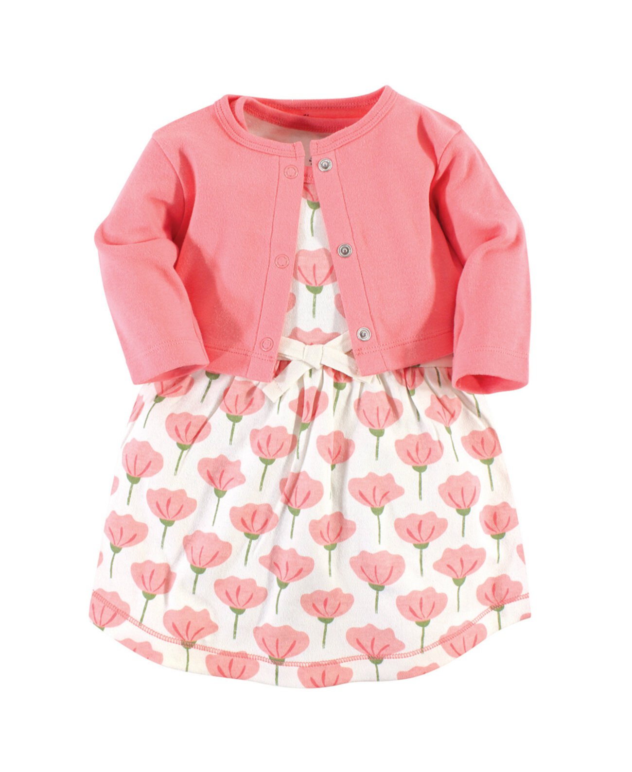 Baby Girls Baby Organic Cotton Dress and Cardigan 2pc Set, Tulip Touched by Nature