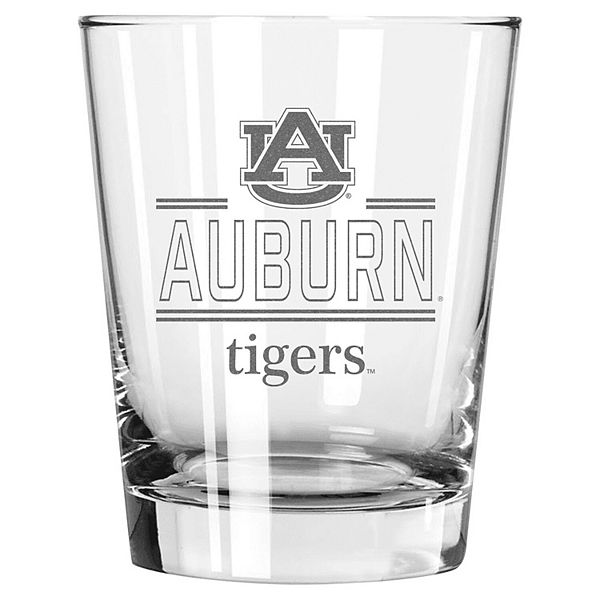 Стеклянный бокал Double Old Fashioned 450 мл с логотипом Auburn Tigers, безопасный для посудомоечной машины The Memory Company