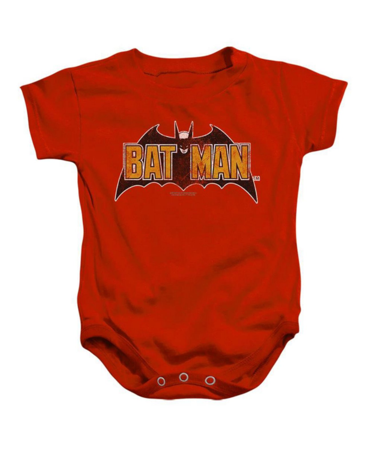 Baby Girls Baby-Girls Vintage Bat Logo On Red Snapsuit Batman