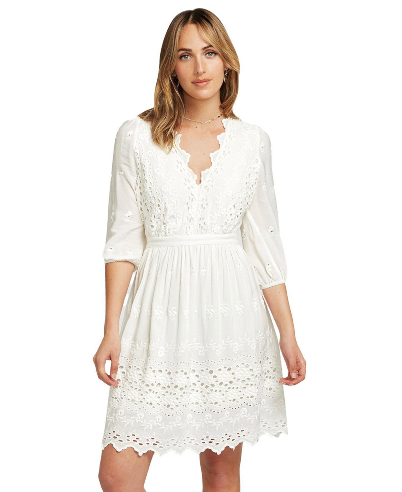 Sweet Talk Eyelet Mini Dress Belle & Bloom