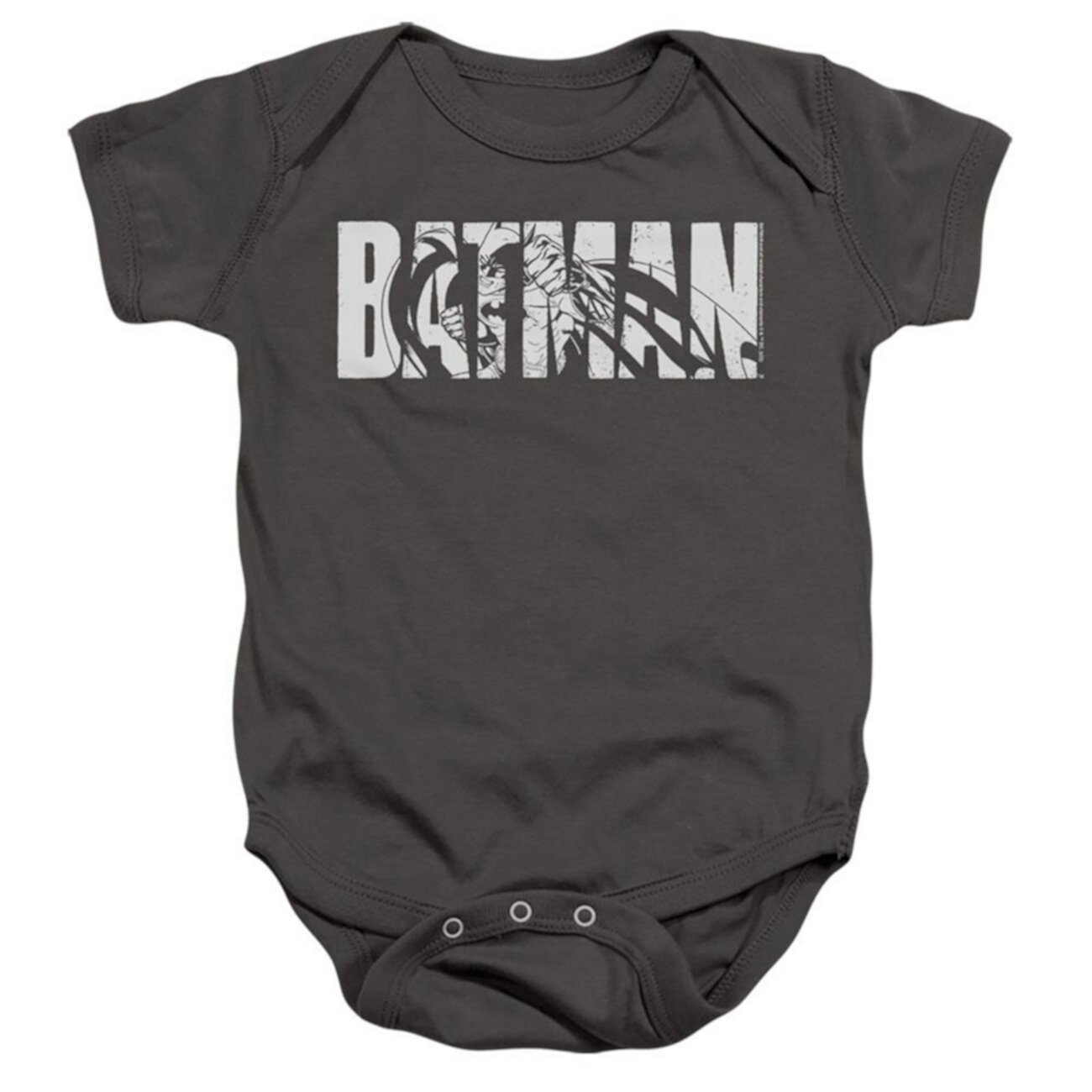 Baby Girls Baby-Girls Text On Gray Snapsuit Batman