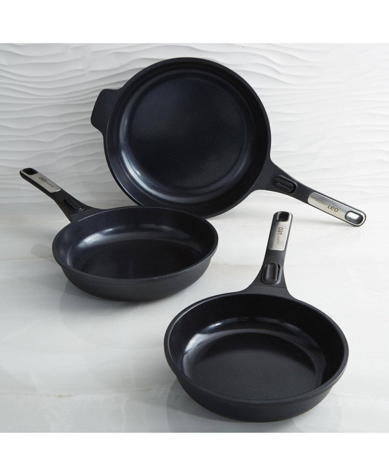 Leo Phantom 3pc Nonstick Ceramic Fry Pan Set, Recycled BergHOFF