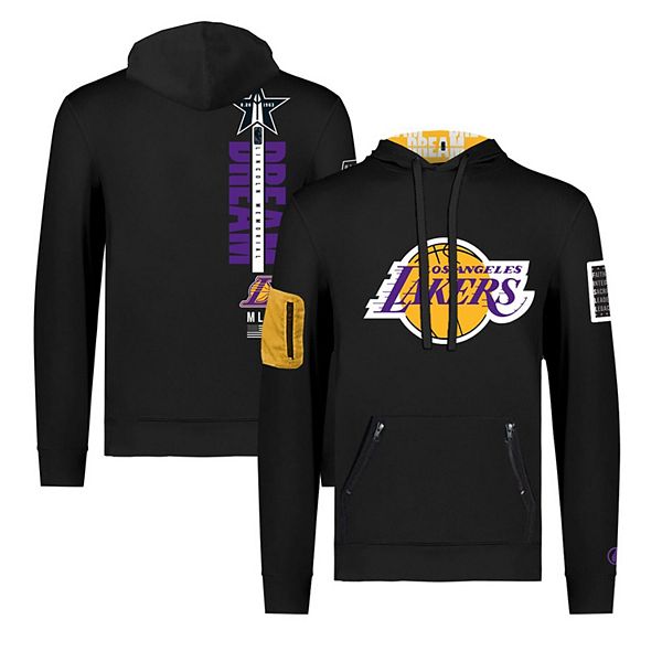 Худи черного цвета FISLL x Black History Collection Los Angeles Lakers с капюшоном и карманом на молнии Fisll