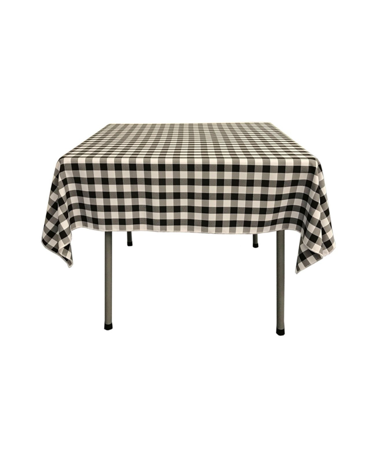 Polyester Gingham Checkered Tablecloth &#x2013; 52 x 52 Inch Square Slickblue