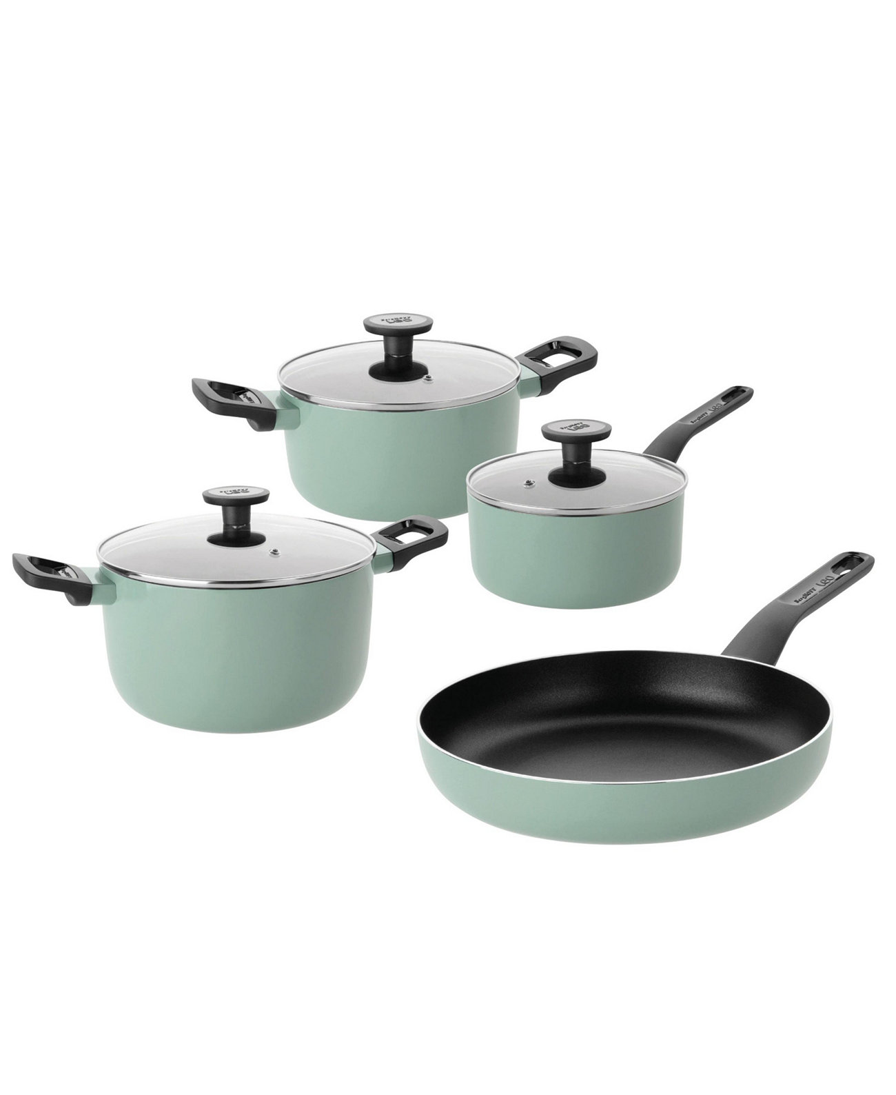 Sage Nonstick Aluminum 7Pc Cookware Set with Glass Lid BergHOFF