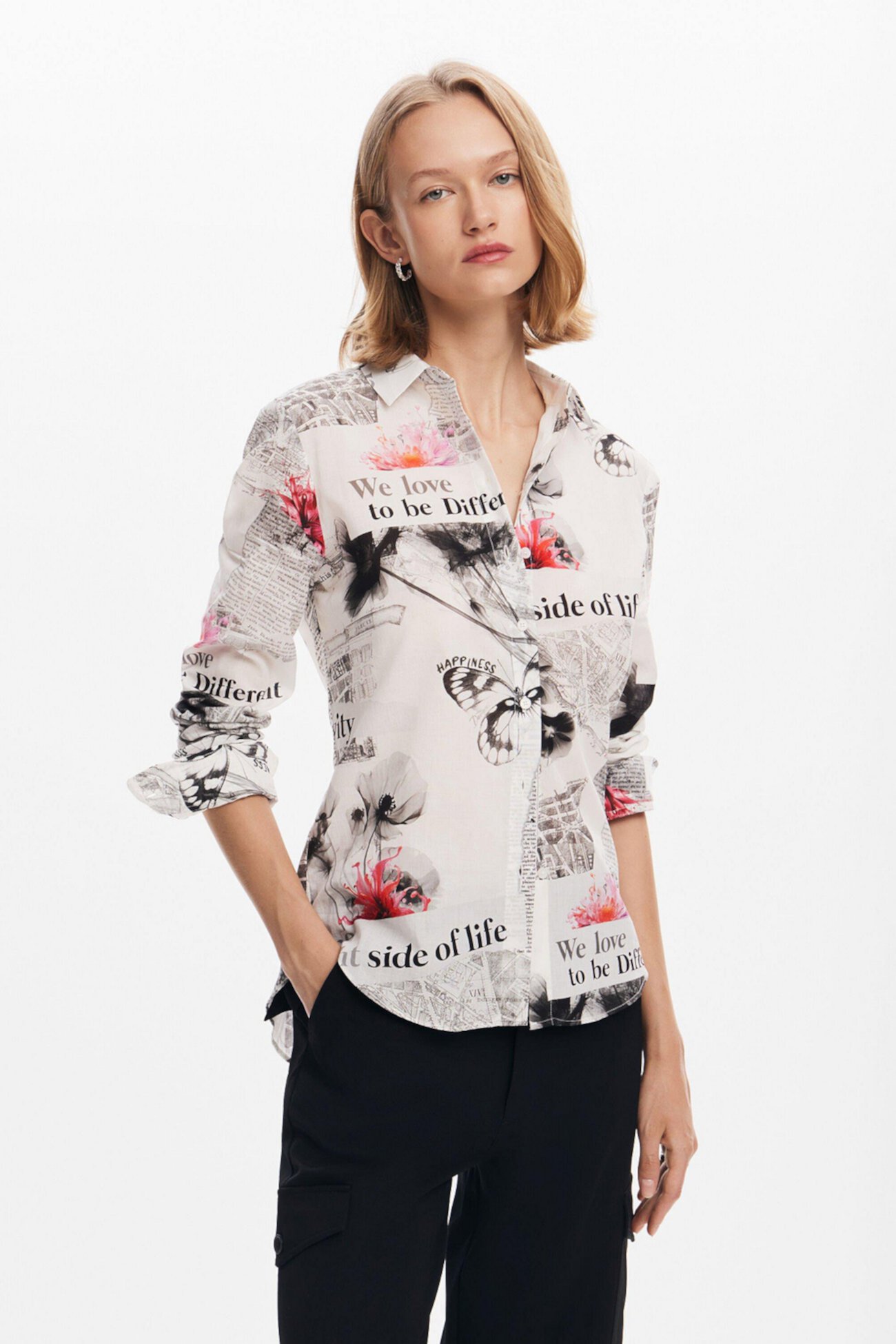 Women's Floral text shirt Desigual