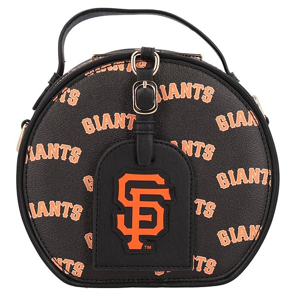 Женская круглая сумка с логотипом San Francisco Giants, выполненная из 100% веганской кожи, с регулируемым плечевым ремнем и защитными ножками Cuce