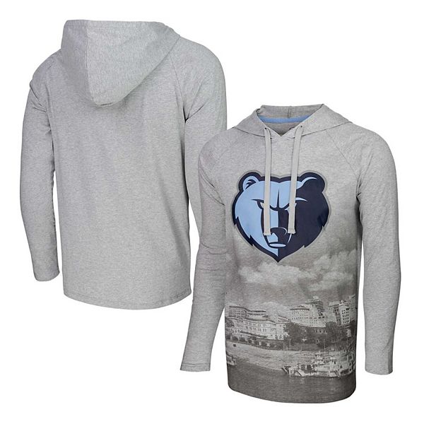 Men's Stadium Essentials Heather Gray Memphis Grizzlies Atrium Raglan Long Sleeve Hoodie T-Shirt Stadium Essentials