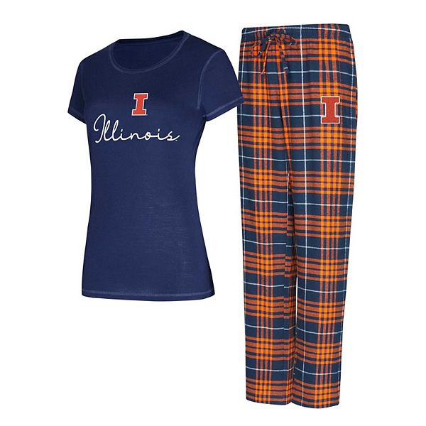 Women's Concepts Sport  Navy Illinois Fighting Illini Vector T-Shirt & Flannel Pants Sleep Set Unbranded