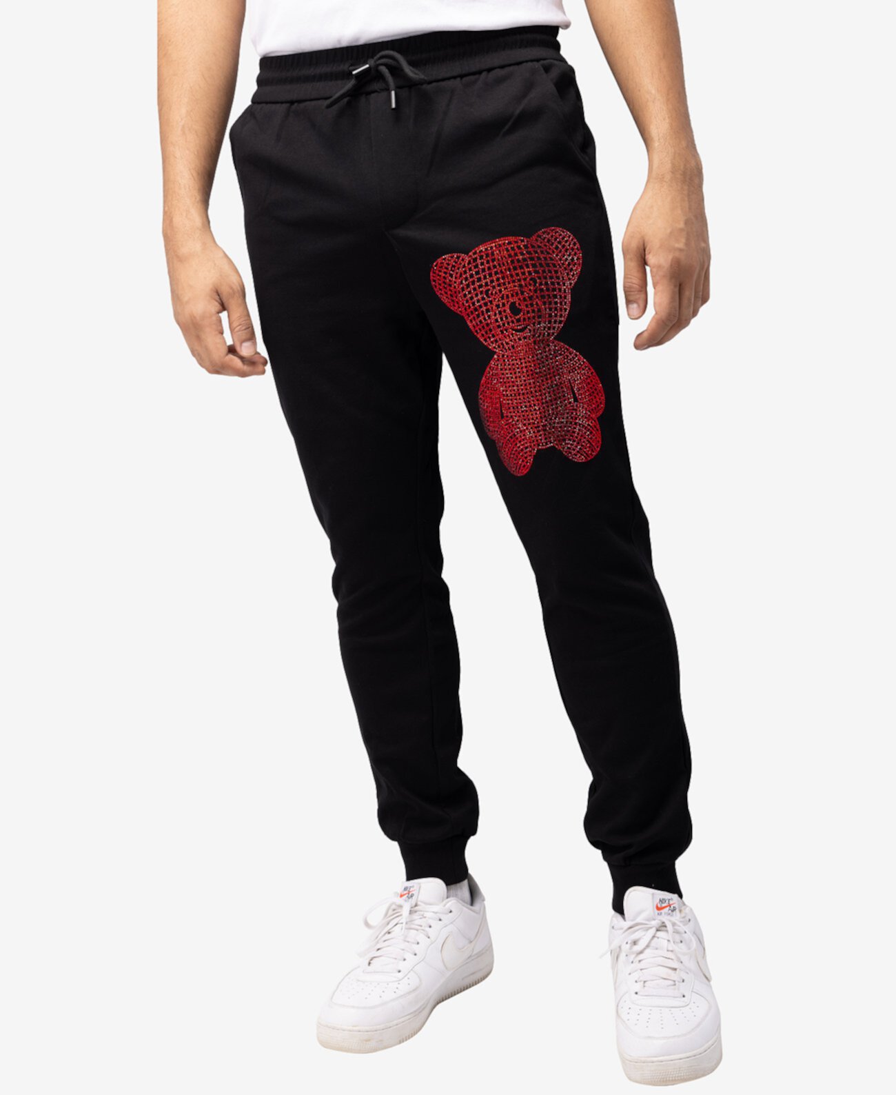 Men's Rinestone Embellished Teddy Bear Jogger Spring + Mercer