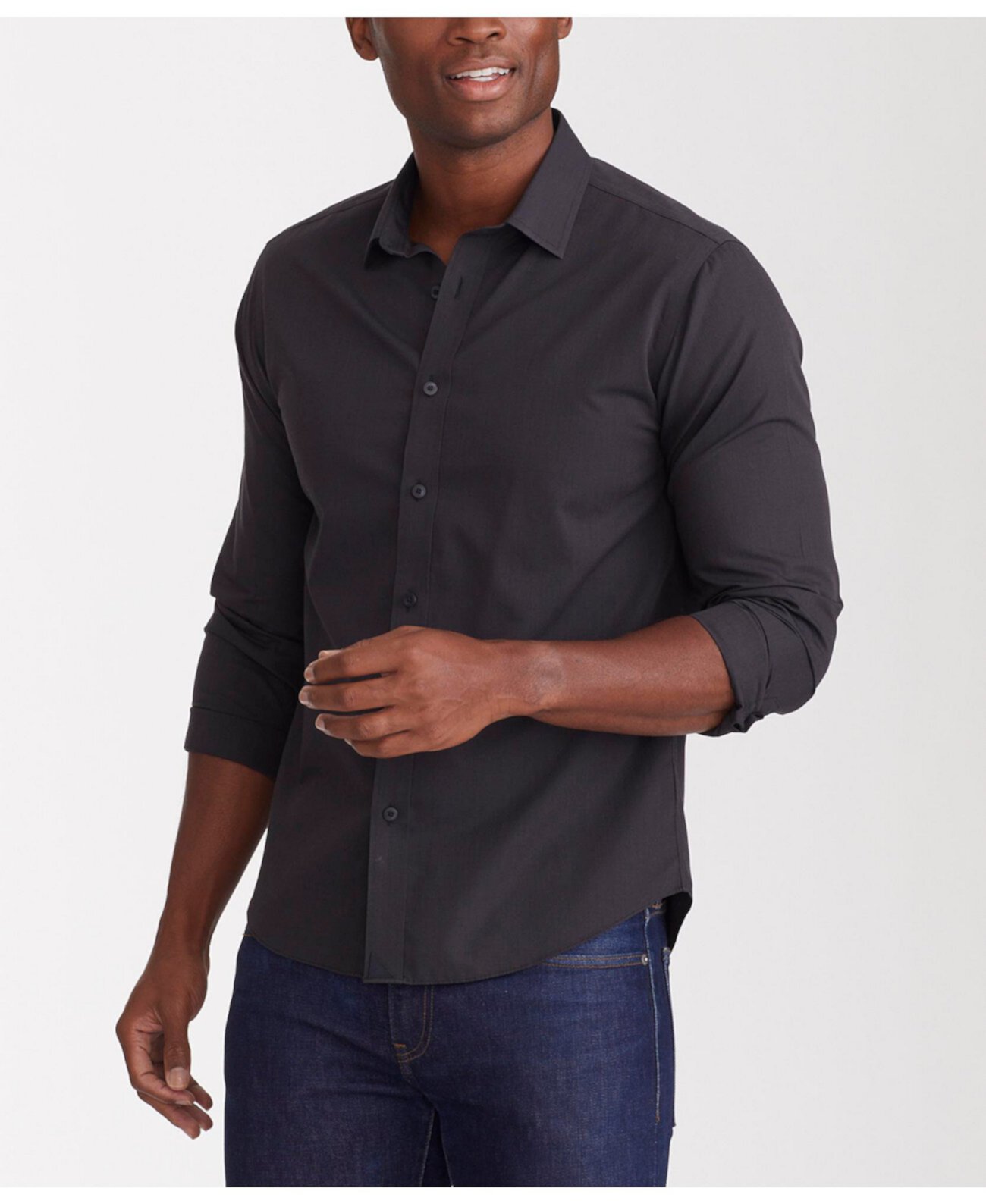 Men's Slim Fit Wrinkle-Free Black Stone Button Up Shirt UNTUCKit