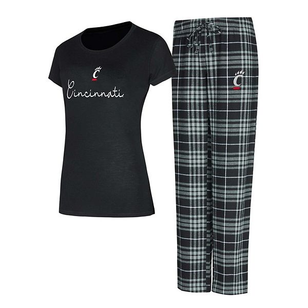 Women's Concepts Sport  Black Cincinnati Bearcats Vector T-Shirt & Flannel Pants Sleep Set Unbranded