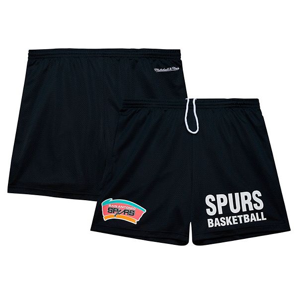 Men's Mitchell & Ness Black San Antonio Spurs Hardwood Classics Gameday Mesh Shorts Mitchell & Ness