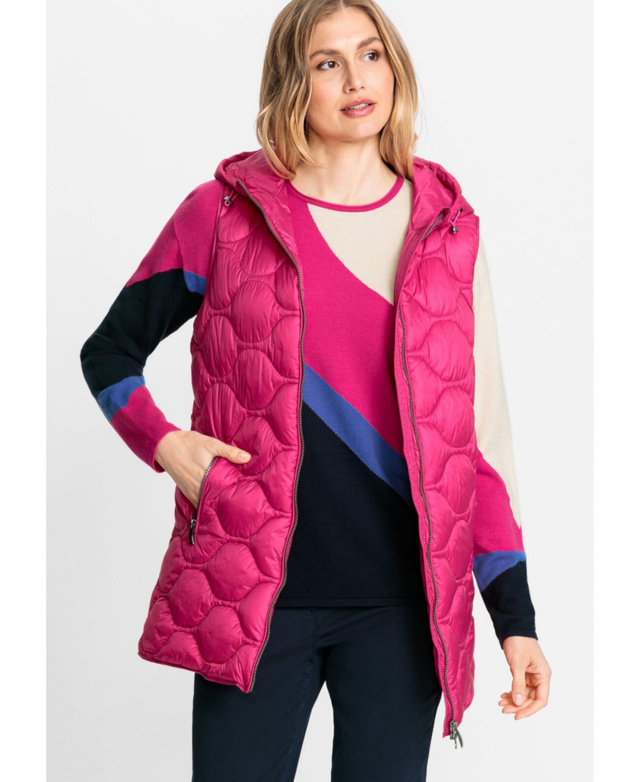 Women's Long Line Quilted Vest Olsen