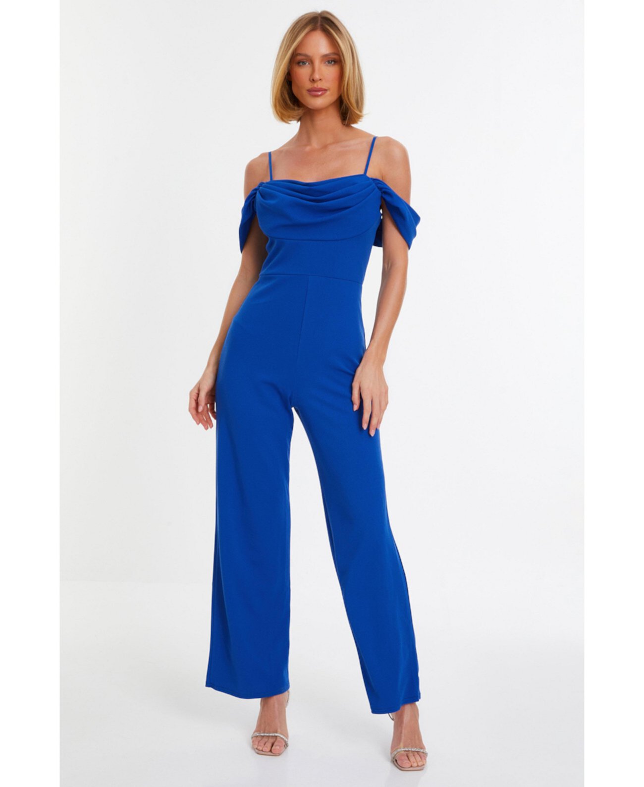 Women's Cold Shoulder Palazzo Jumpsuit Quiz