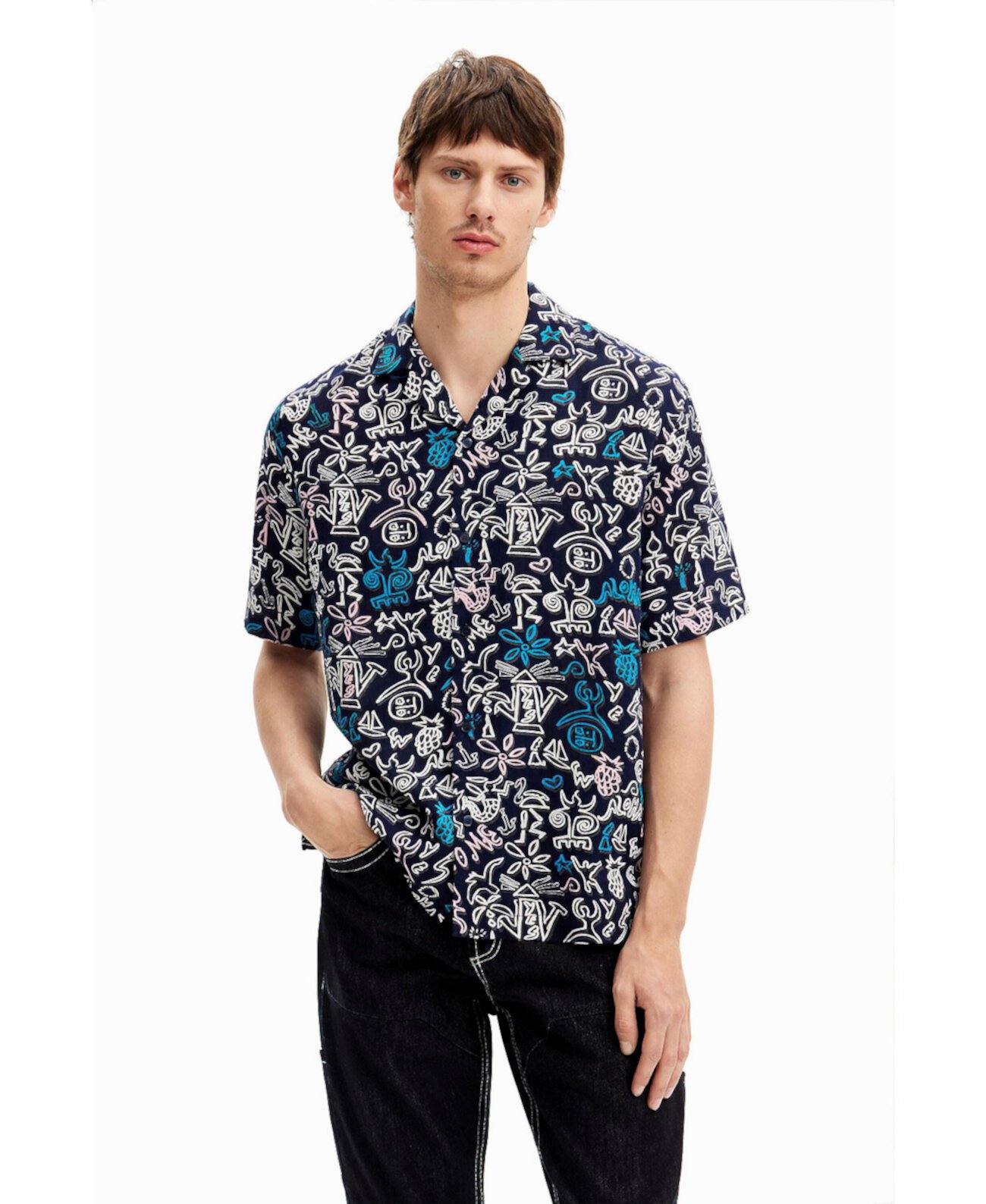 Men's Shirt with contrasting illustrations Desigual