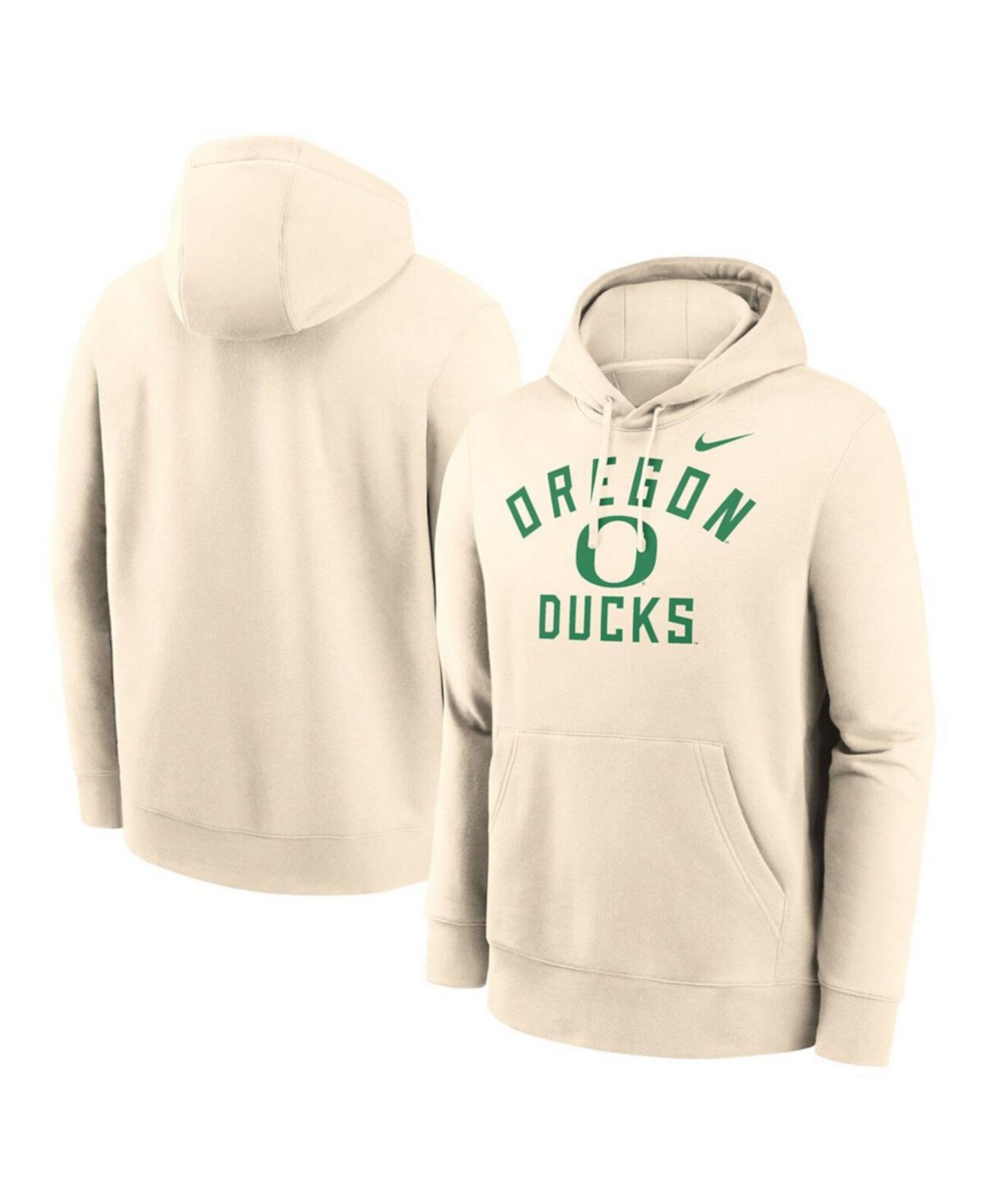 Men's Cream Oregon Ducks Arch Logo Pullover Hoodie Nike