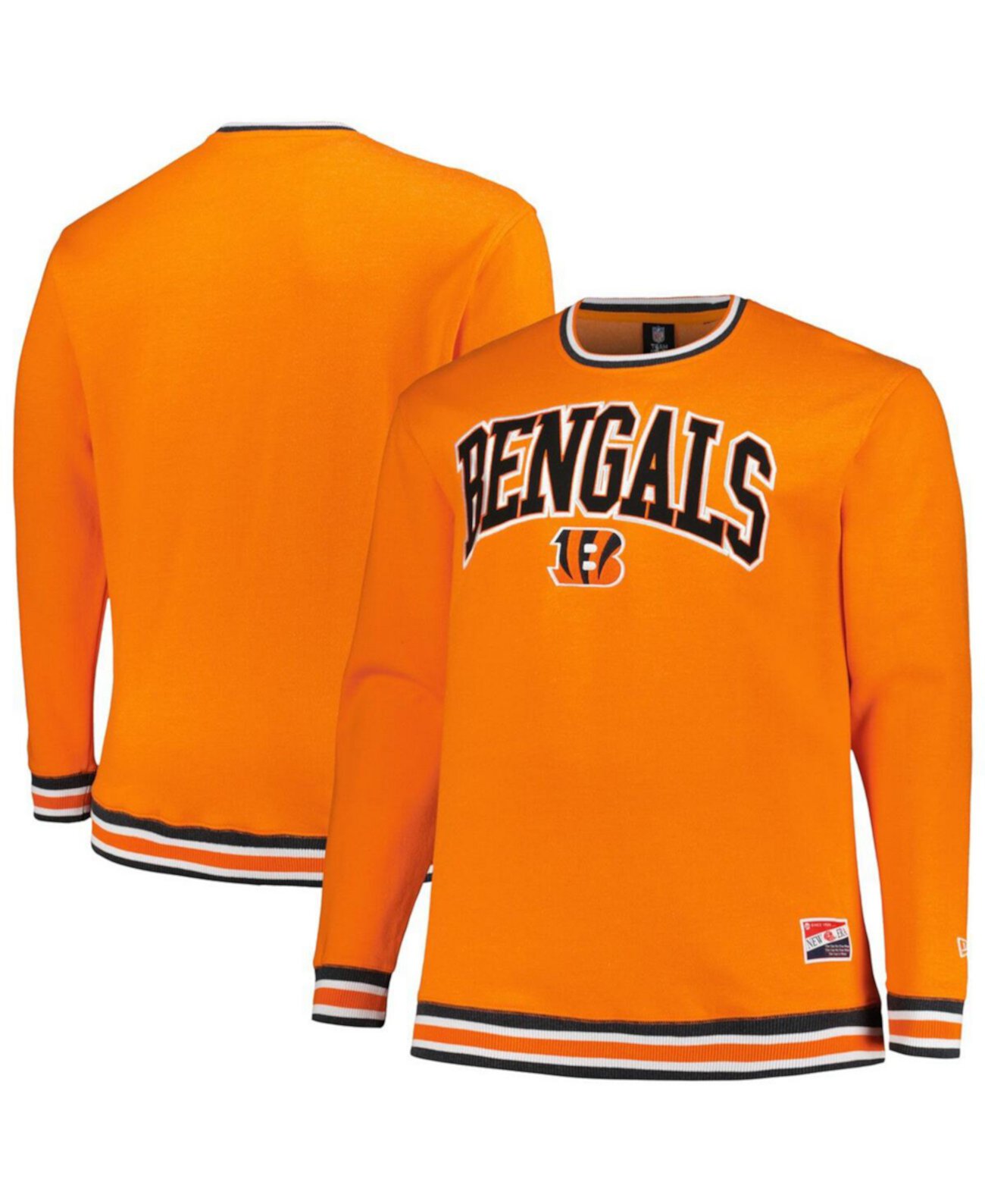 Men's Orange Cincinnati Bengals Big Tall Pullover Sweatshirt New Era