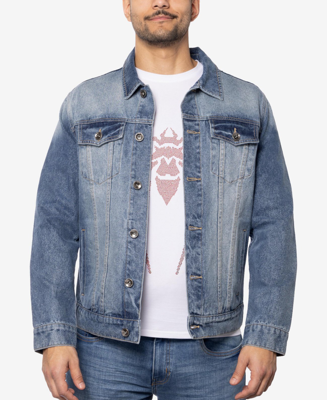 Men's Graphic Rhinestone Denim Jackets Spring + Mercer